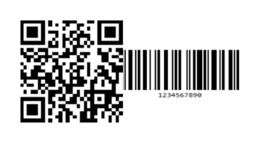 Código de barras y código QR generados en LabelPro